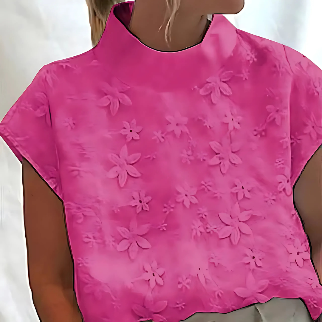 Elise-Floral Textured Blouse