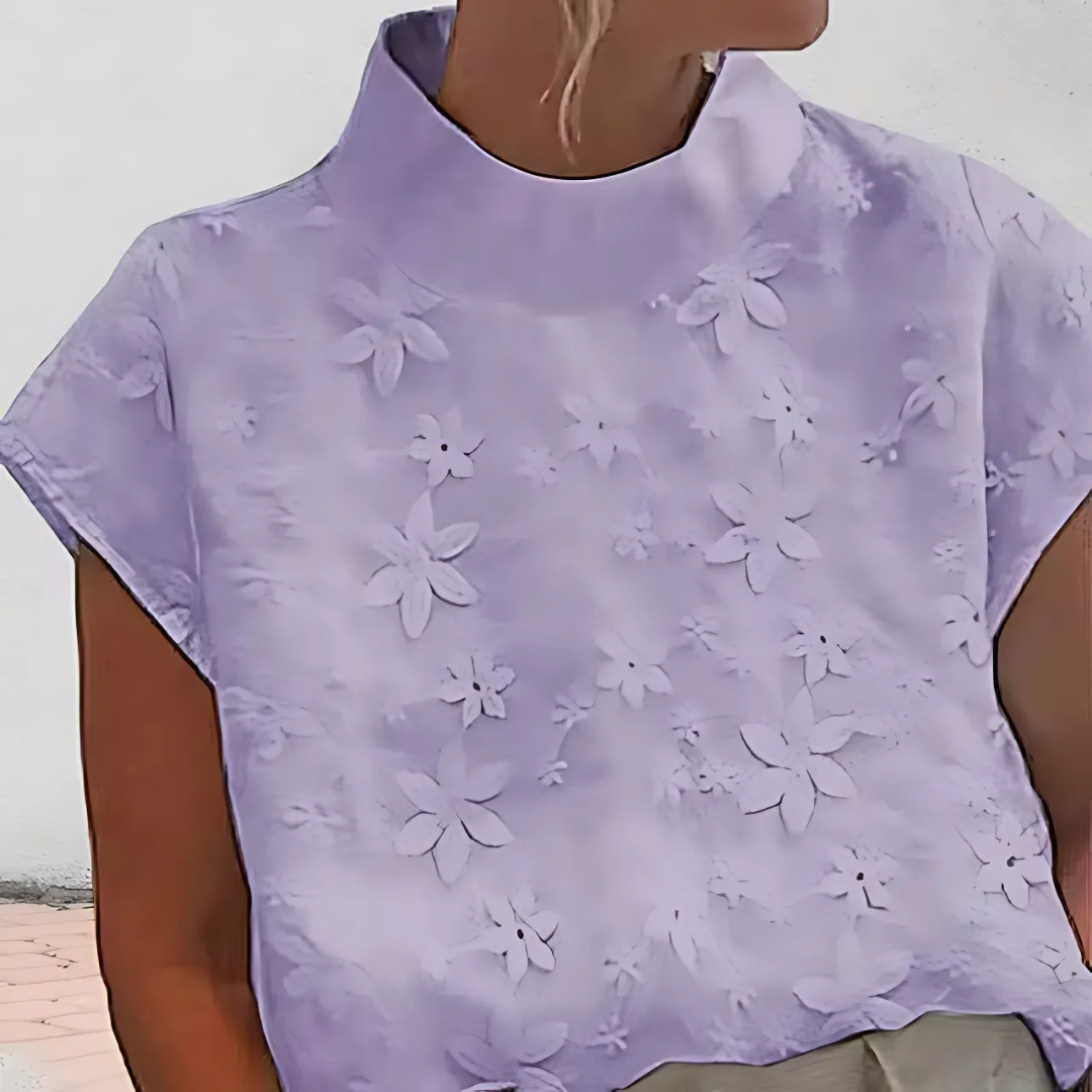 Elise-Floral Textured Blouse