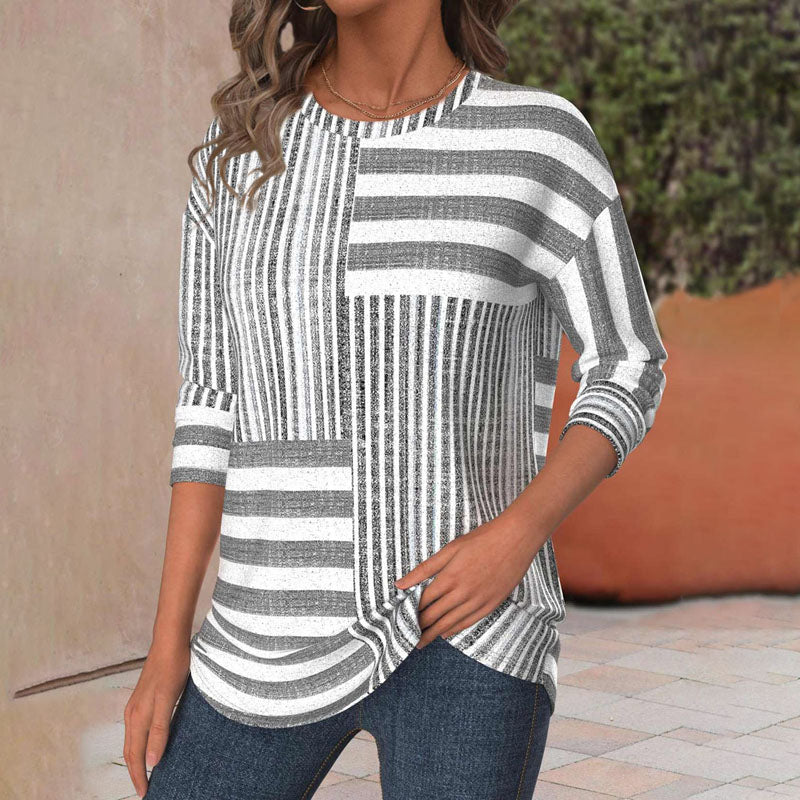 Mira-Striped Comfort Blouse