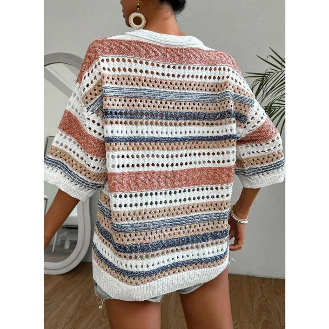 Maya – Boho Knit Stripe Pullover