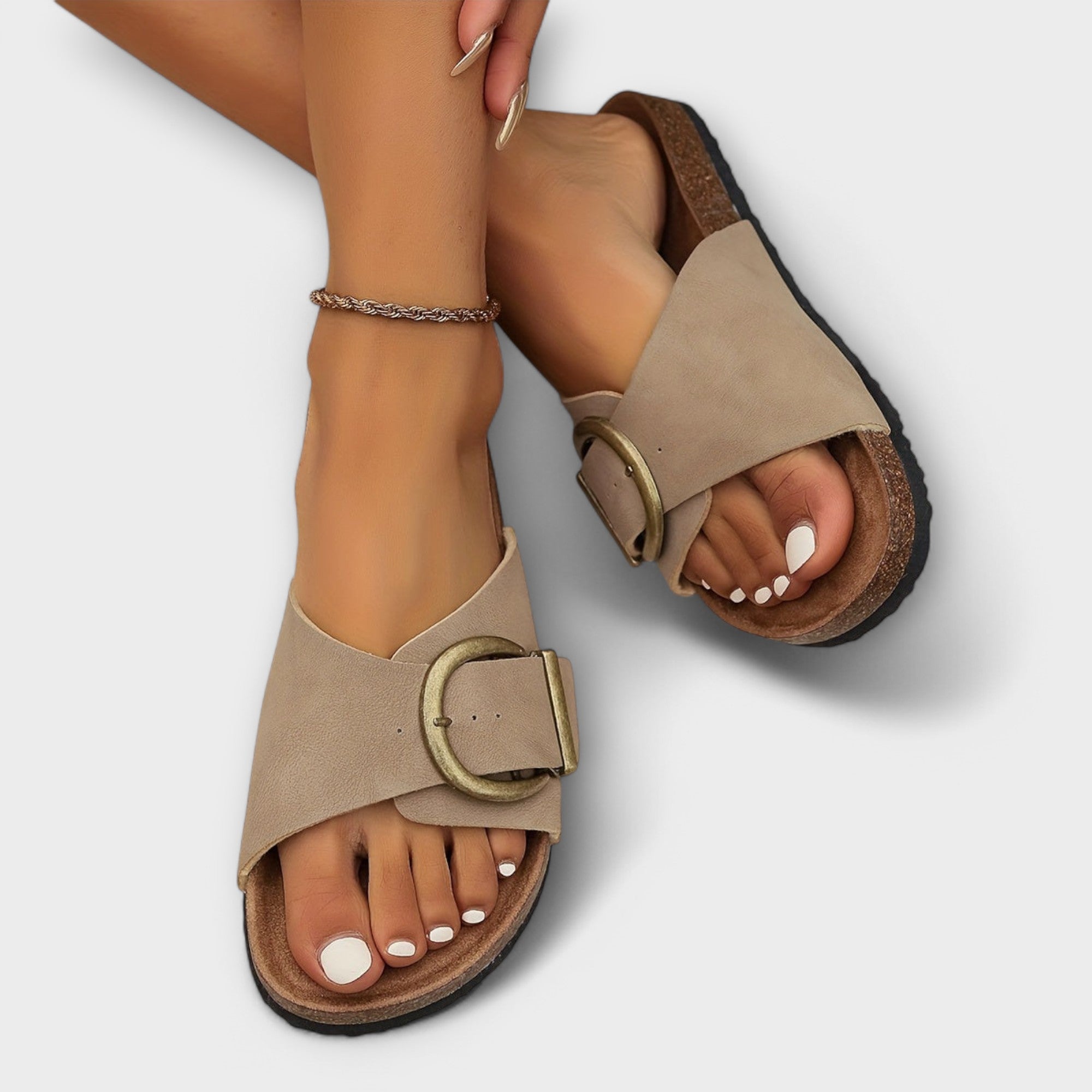 Margie | Women's Buckle Strap Cork Sandals