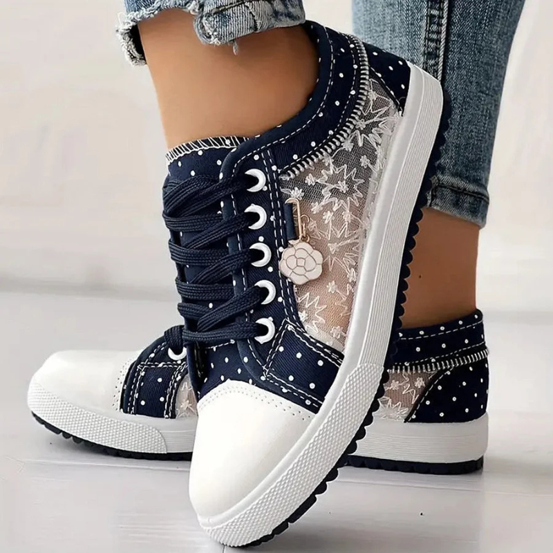 Daisy-Lace Polka Dot Trainers