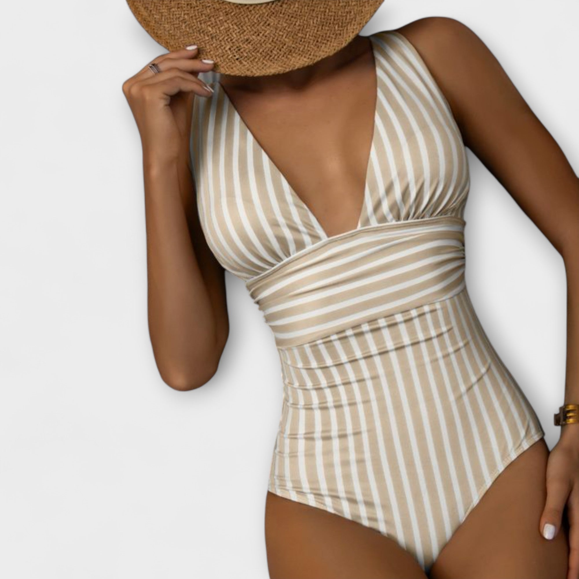 ELENA Striped One-Piece Swimsuit