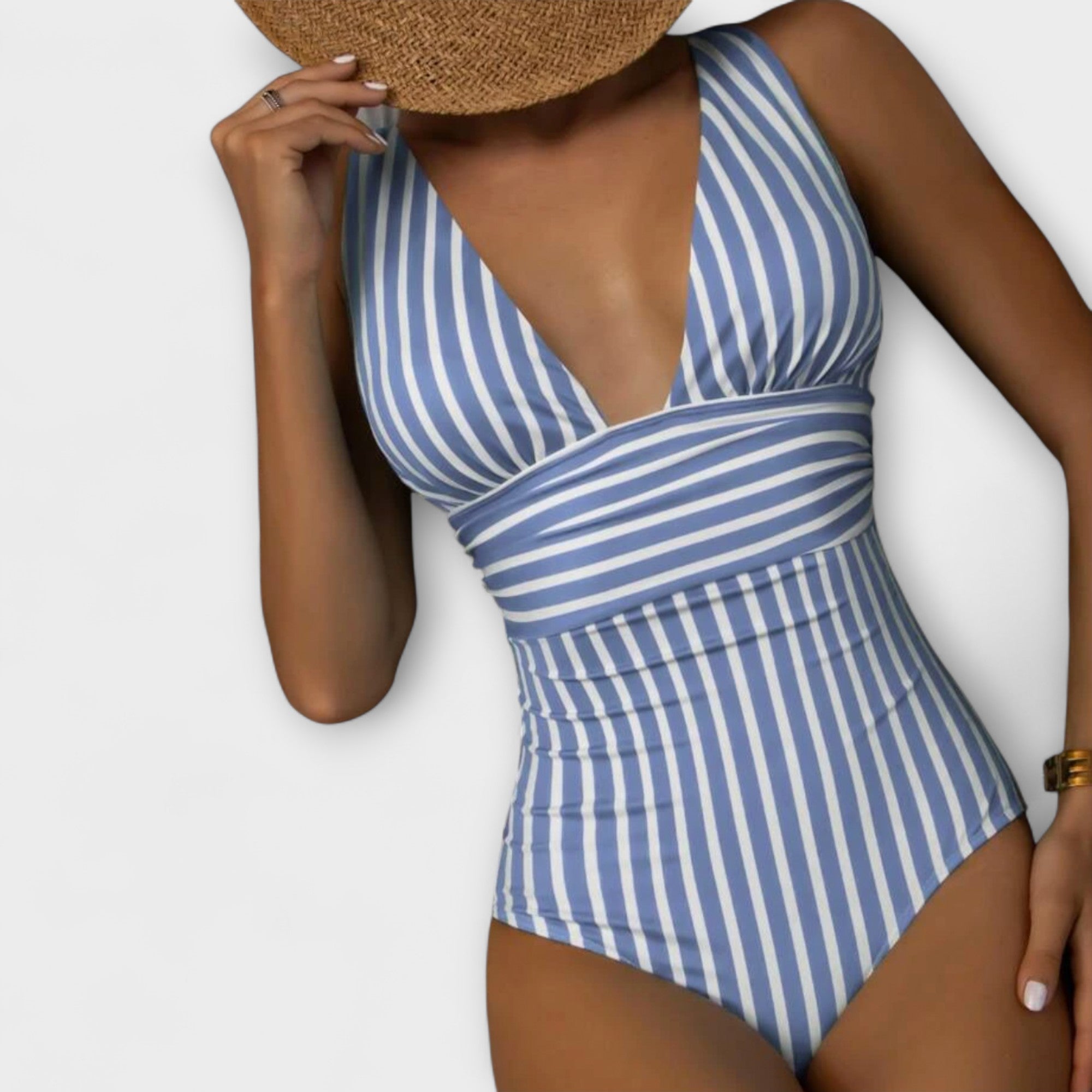 ELENA Striped One-Piece Swimsuit