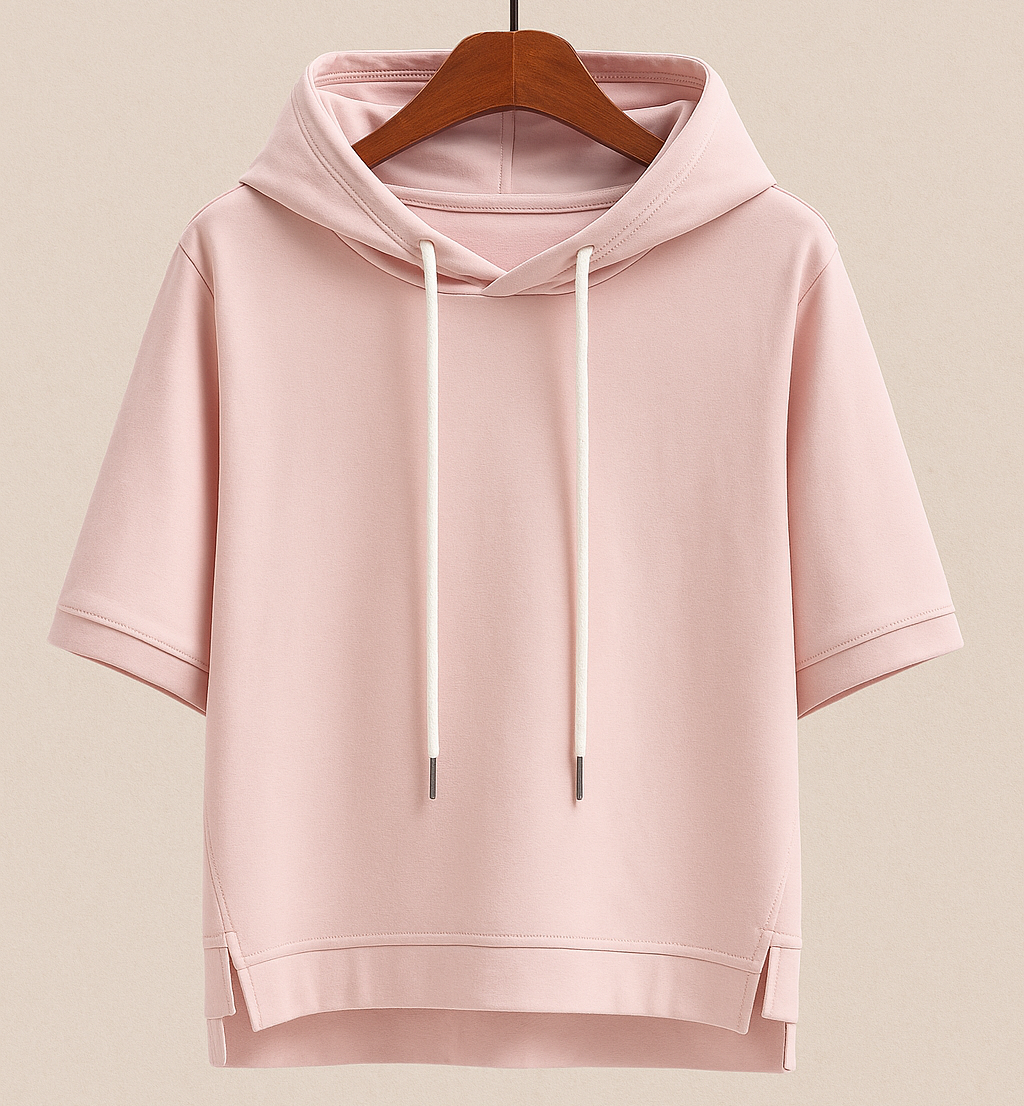 Ashiy - Short Sleeve Hooded Pullover