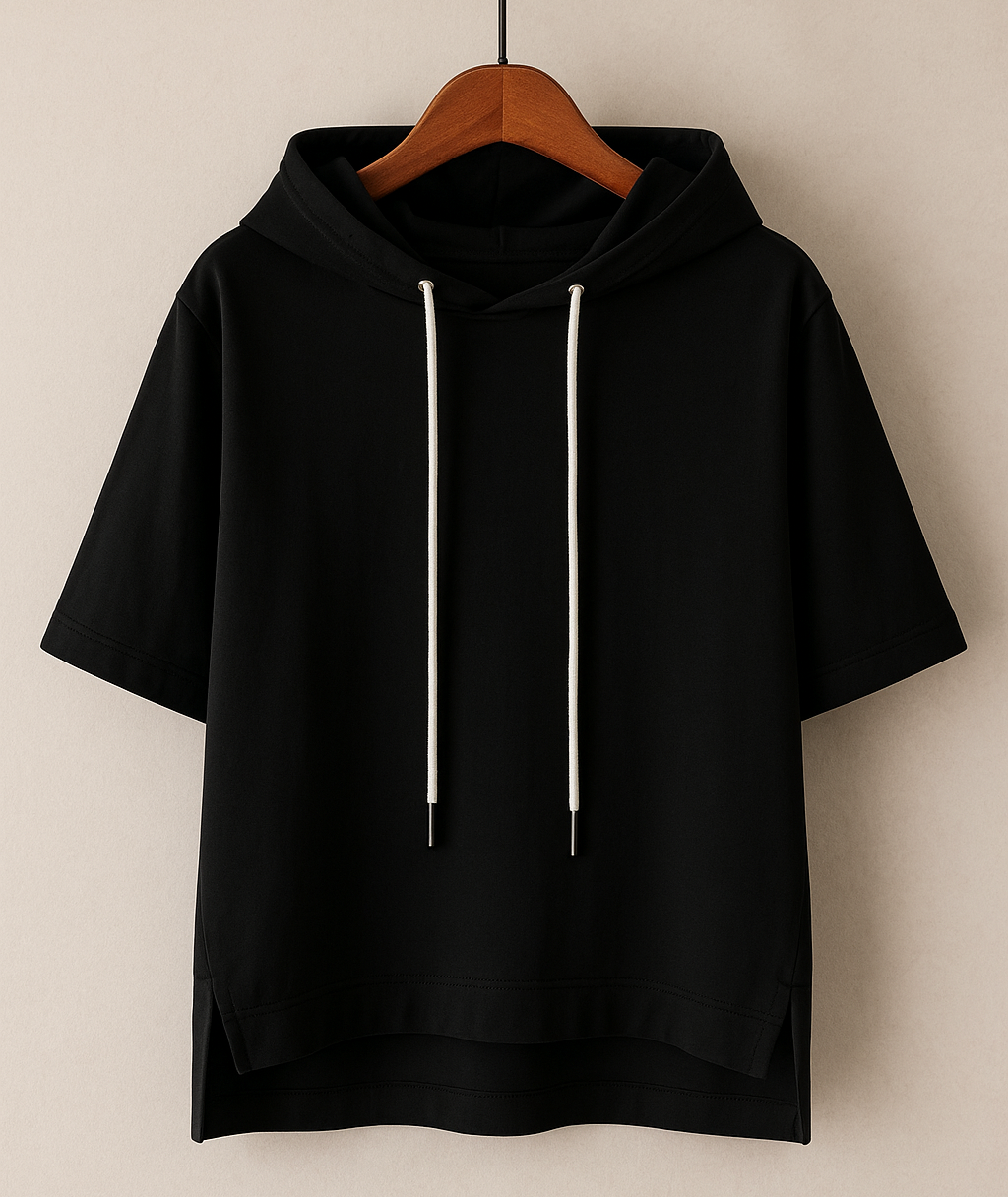 Ashiy - Short Sleeve Hooded Pullover