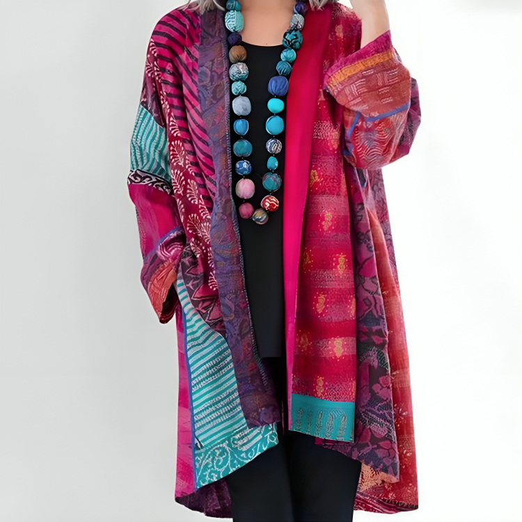 Kathleen – Artistic Patchwork Kimono Jacket