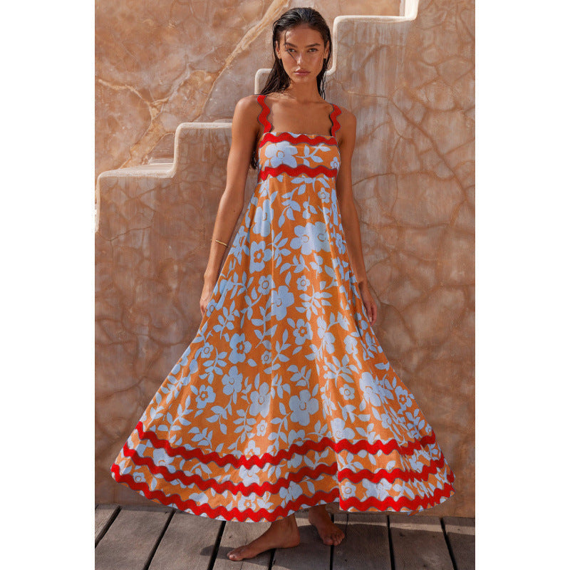 Wrenley - Boho Slash Neck Maxi Dress