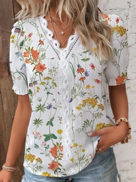 Clara - Embroidered Button Blouse