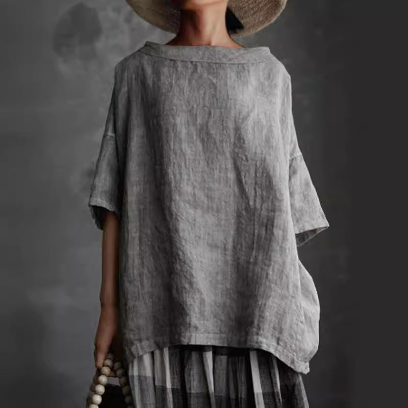 Tessa – Loose Fit Linen-Style Top