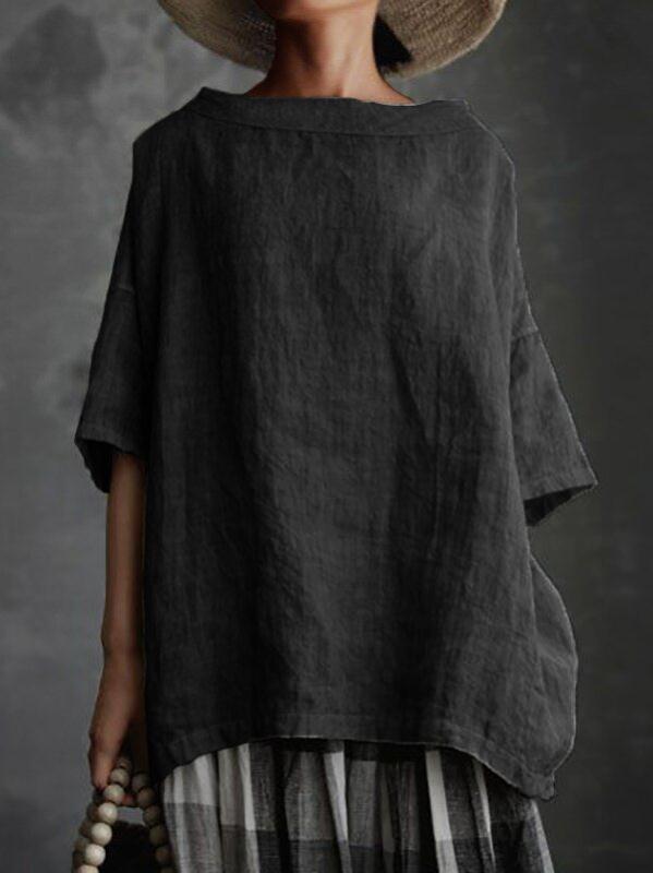 Tessa – Loose Fit Linen-Style Top