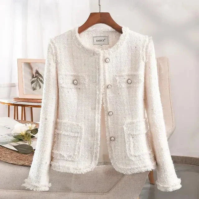Colette - Textured Pearl-Button Jacket