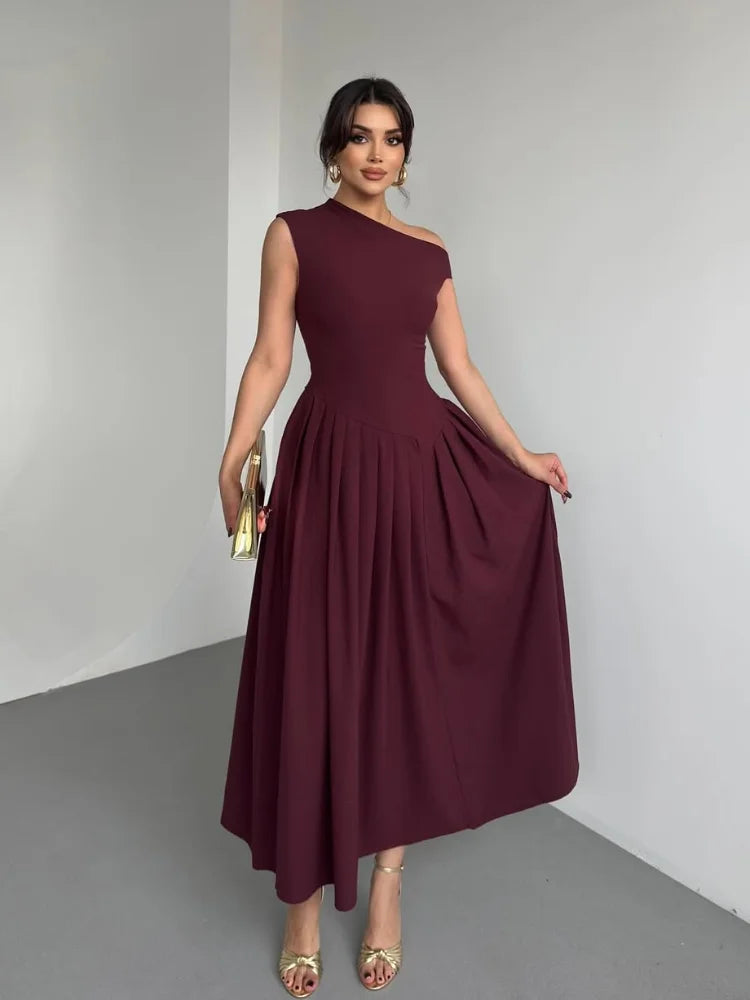 Aria | Pleated A-Line Evening Dress