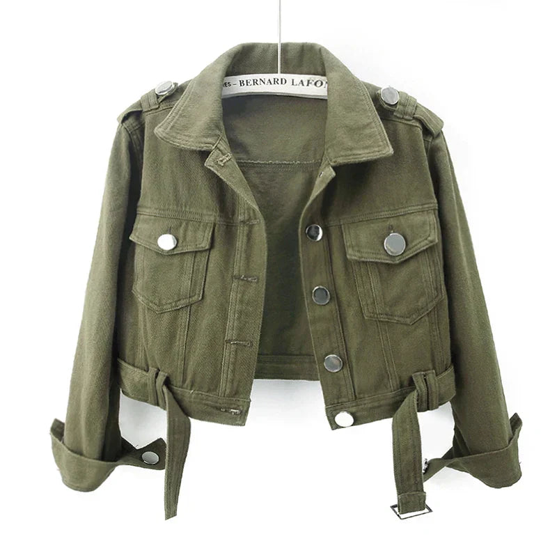 Romi - Cropped Cotton Utility Jacket
