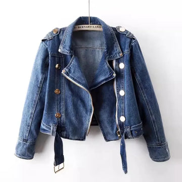 Drew - Cropped Moto Accent Jacket