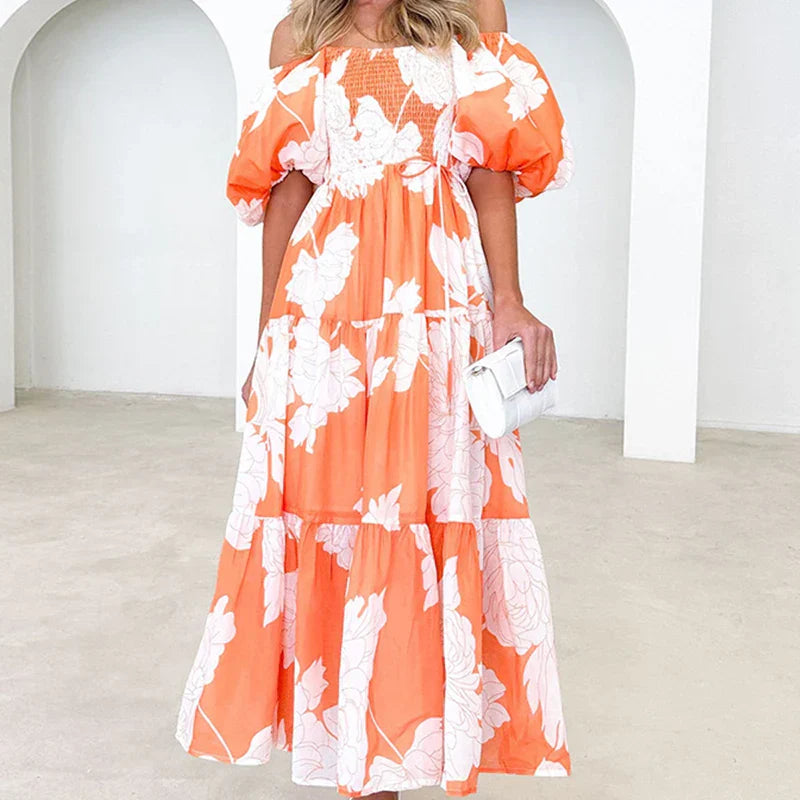 ValenciaOne™ Tiered One-Shoulder Maxi Dress