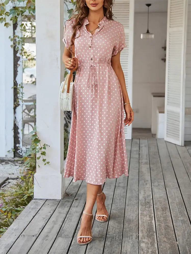 Dotarie™ Polka Midi Shirt Dress