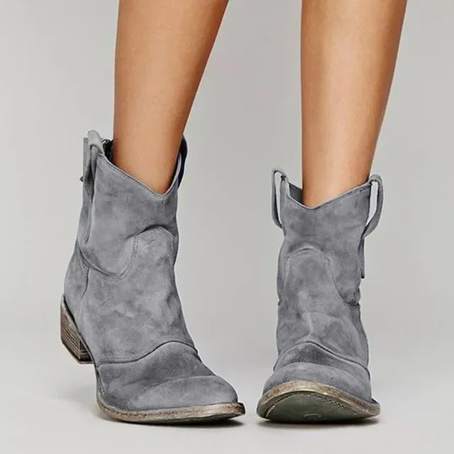 Willow – Western Suede Ankle Boots