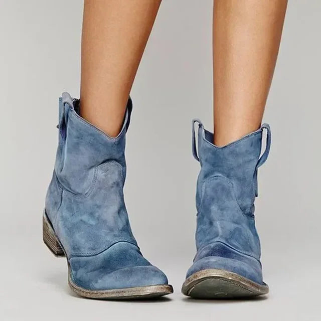 Willow – Western Suede Ankle Boots