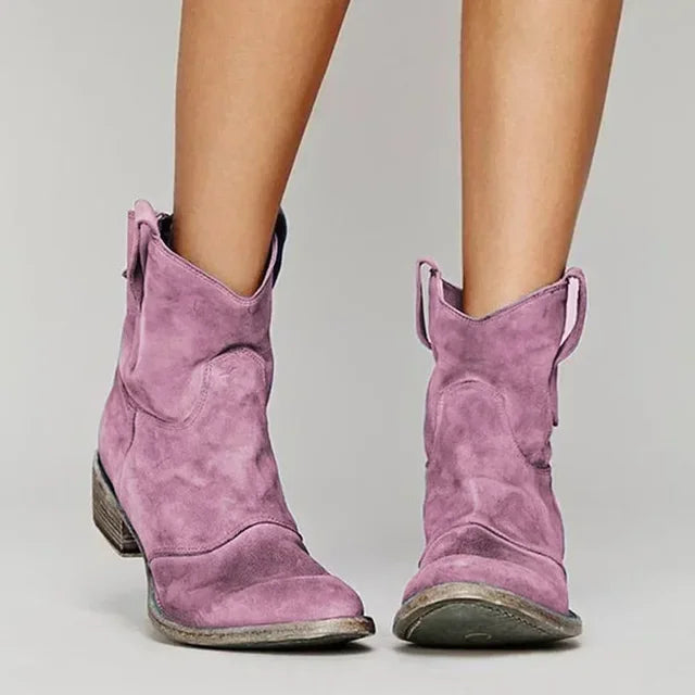 Willow – Western Suede Ankle Boots