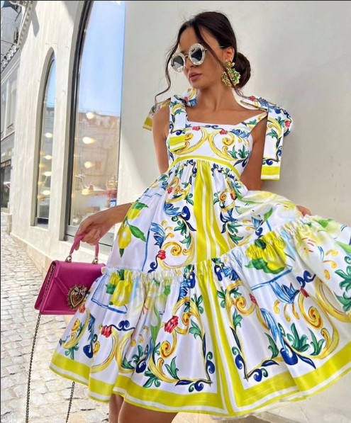 Serena Lace-Up Floral Maxi Dress