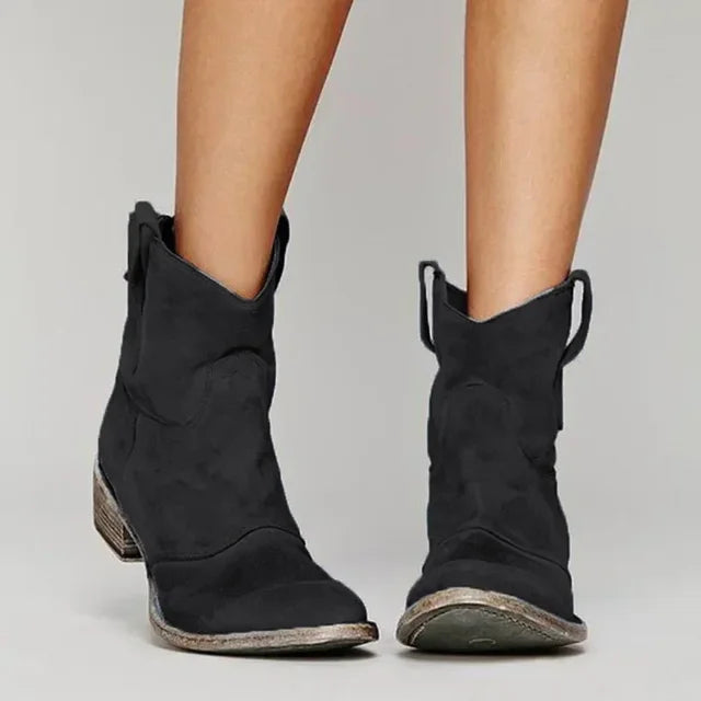 Willow – Western Suede Ankle Boots