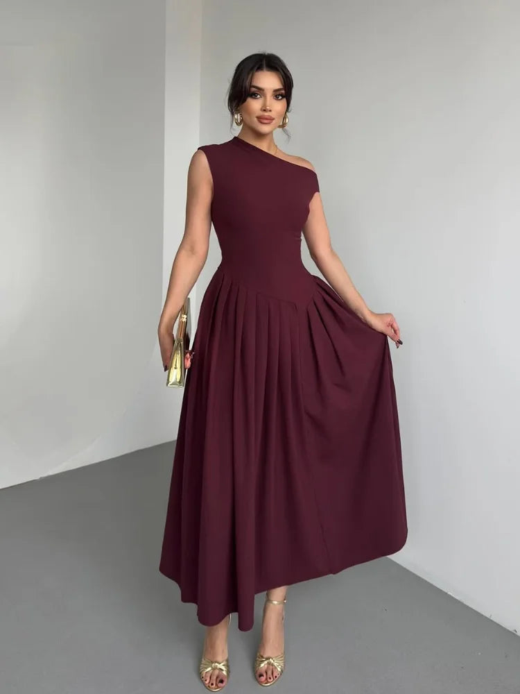 Aria | Pleated A-Line Evening Dress