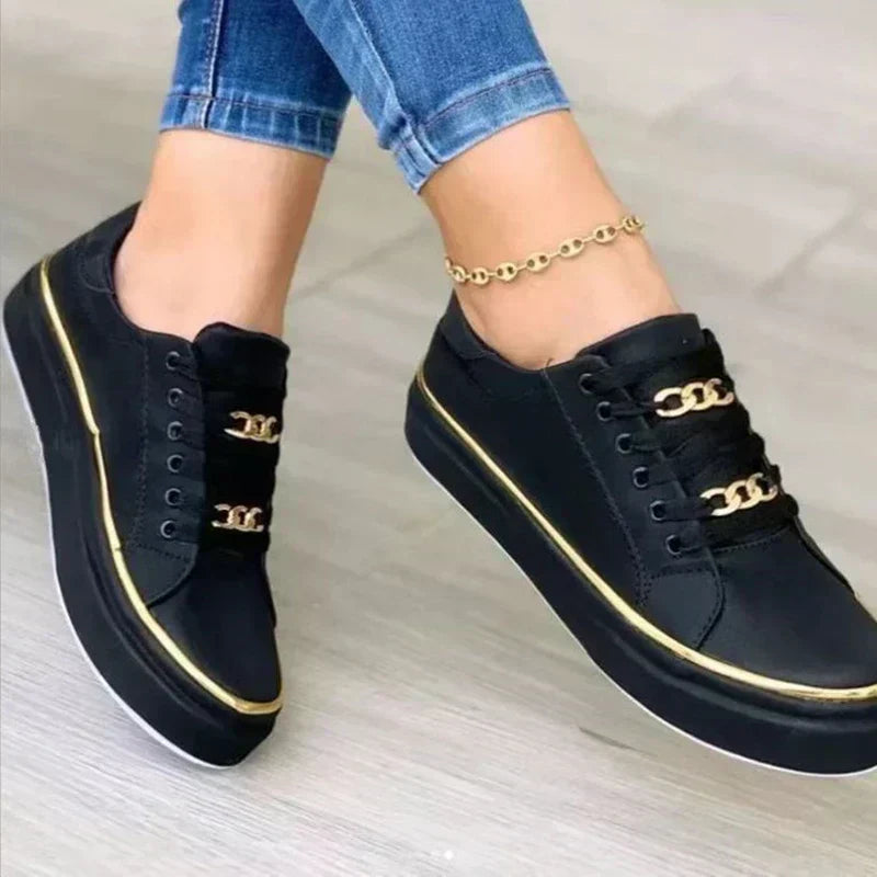 Kate-Luxe Chain Accent Sneakers