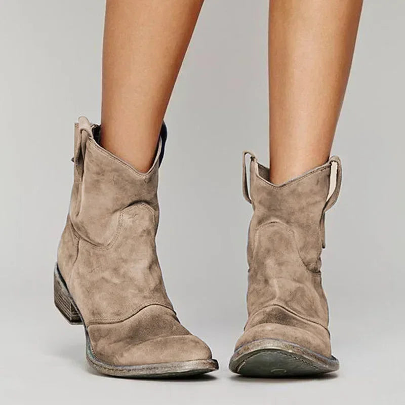Willow – Western Suede Ankle Boots