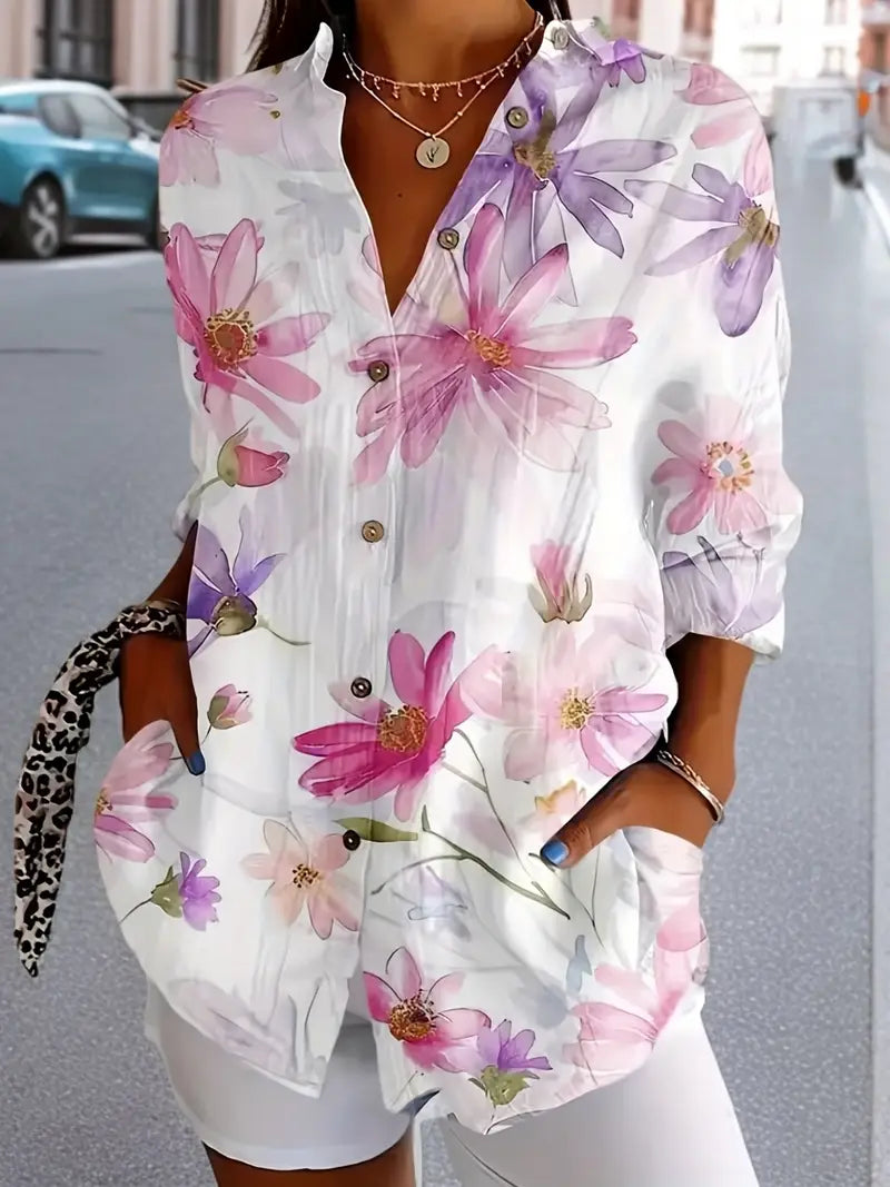 Daisy-Breeze Button-Up Shirt