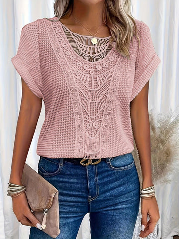 Maya - Boho Knit Lace Tee