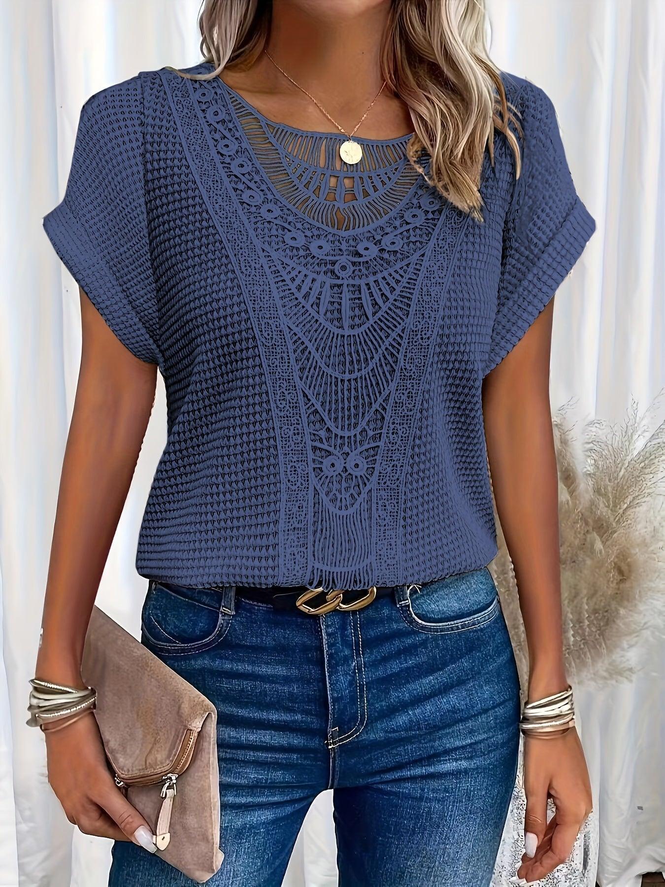 Maya - Boho Knit Lace Tee