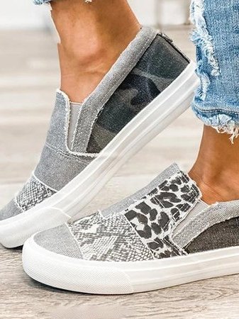 Gwen-Patchwork Slip-On Sneakers