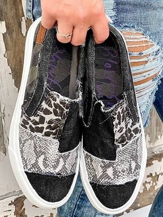 Gwen-Patchwork Slip-On Sneakers