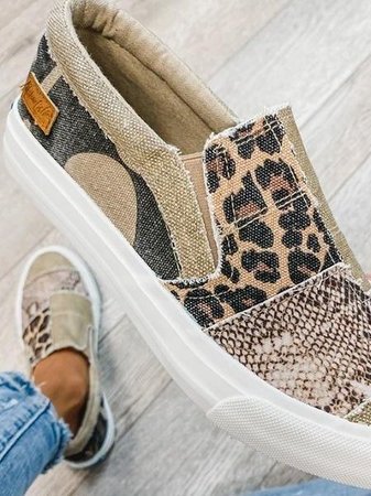 Gwen-Patchwork Slip-On Sneakers