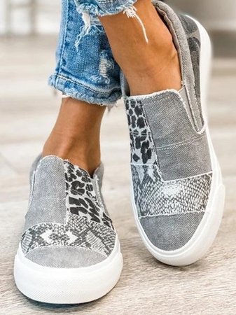 Gwen-Patchwork Slip-On Sneakers