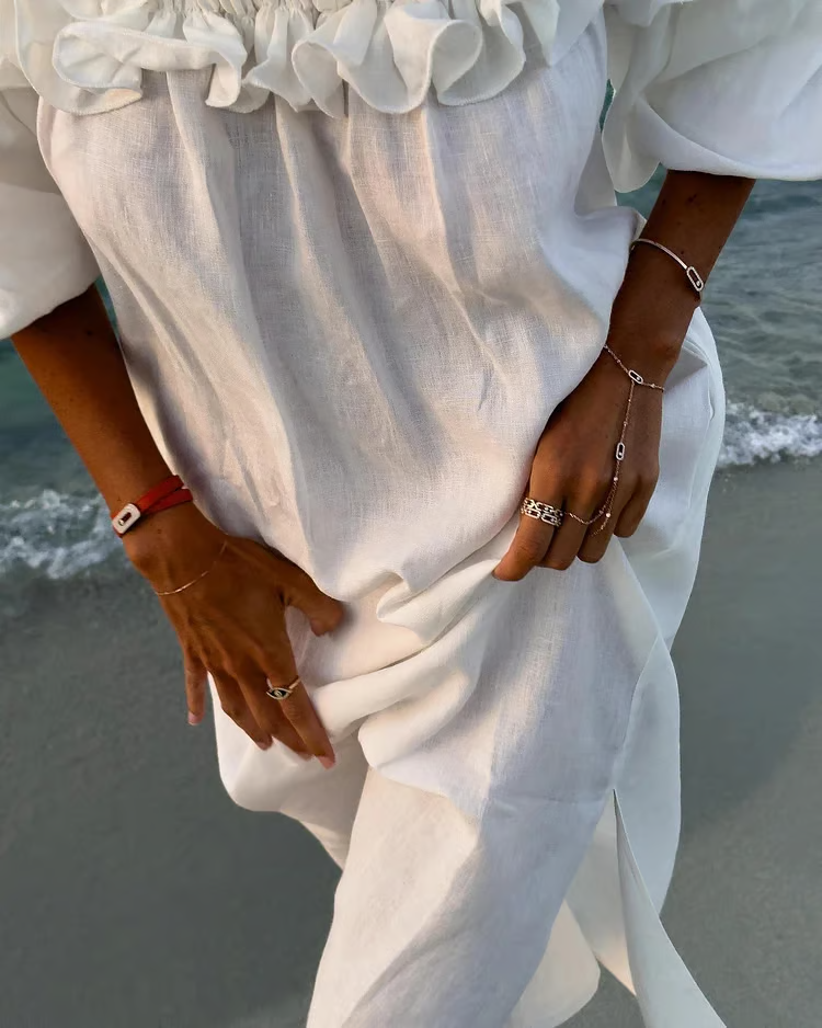 Sofia - Linen Dreams Off-Shoulder Dress