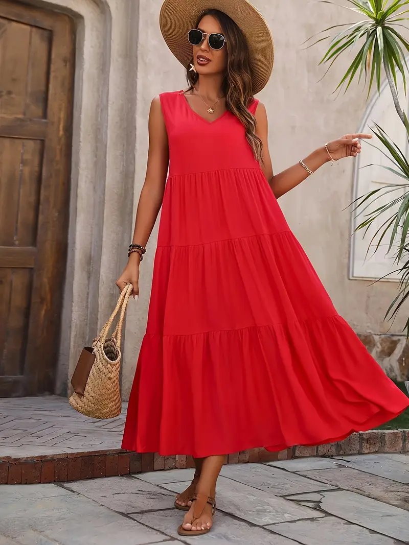 Lone - Casual Loose-Fit Dress with Ruffle Hem