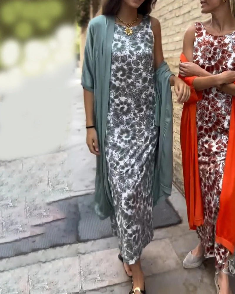 Camilla-Printed Layered Maxi Set