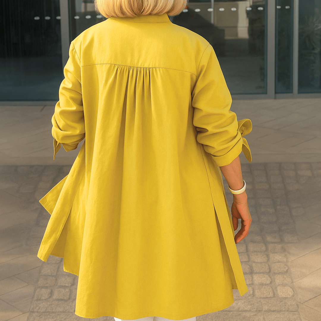 Laura-Flowy Button-Down Blouse