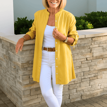 Laura-Flowy Button-Down Blouse