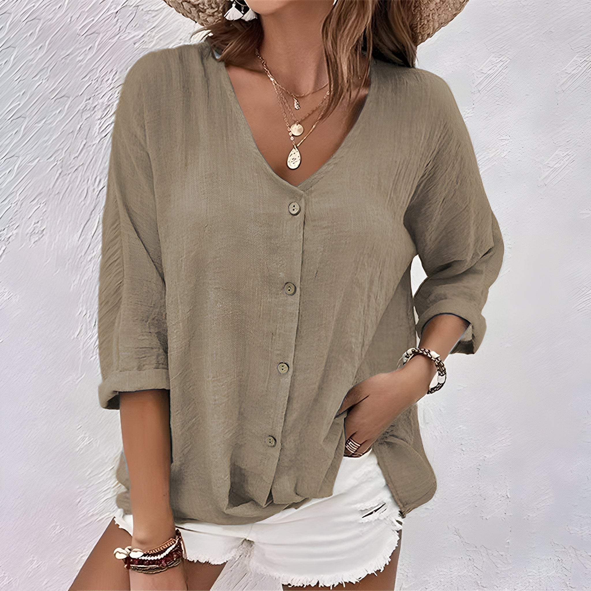 Harper – Relaxed Everyday Button Blouse
